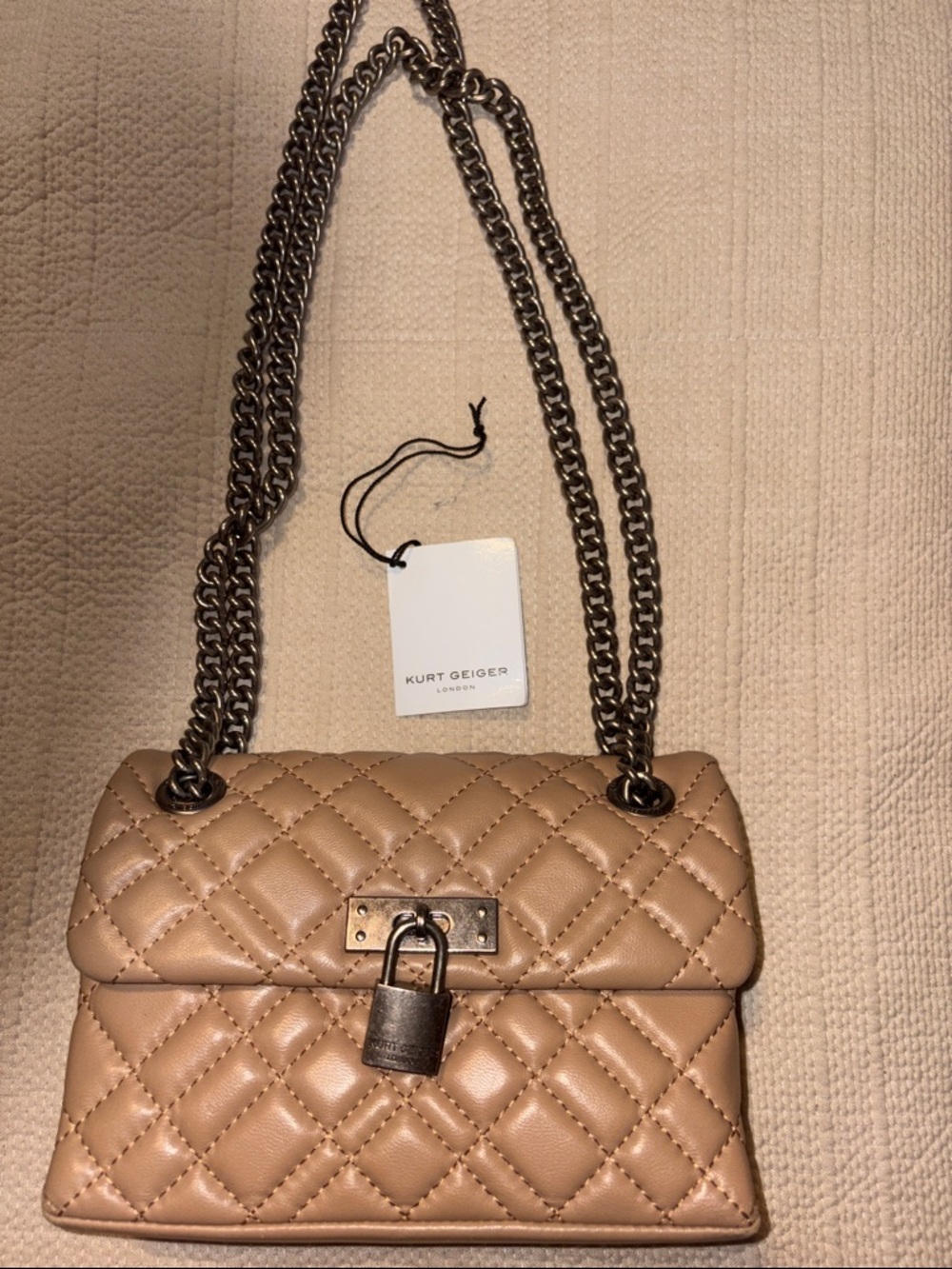 low start Kurt Geiger Mini Brixton tote silver hardware in GUC.